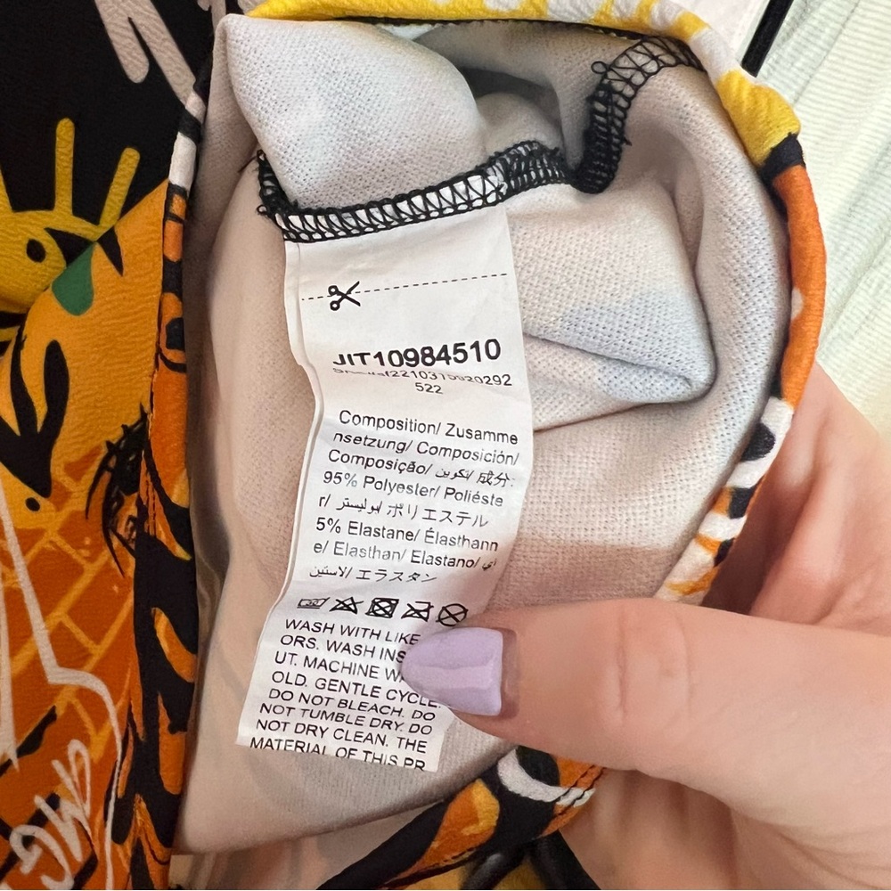 Shein Curve Graffiti Print Button Front Shirt, Si… - image 3